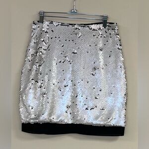 NWT Exquise Blaise Sequin Skirt in Bone